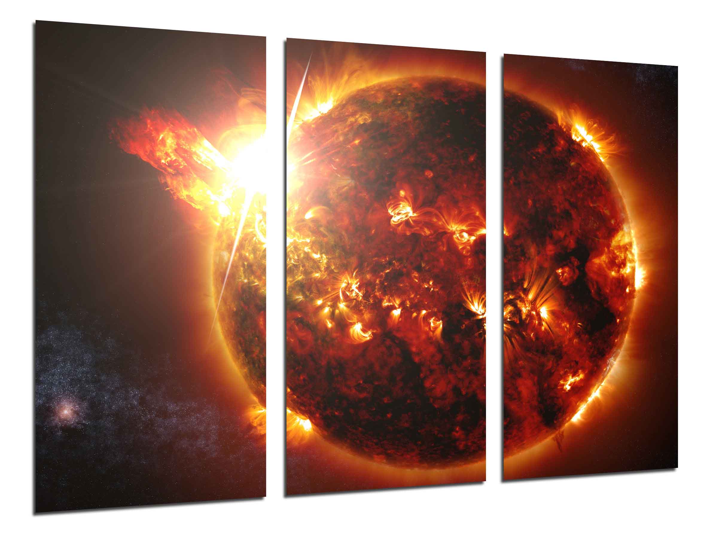 Estrella sol, espacio, impresión fotográfica sobre madera, cuadro moderno decorativo