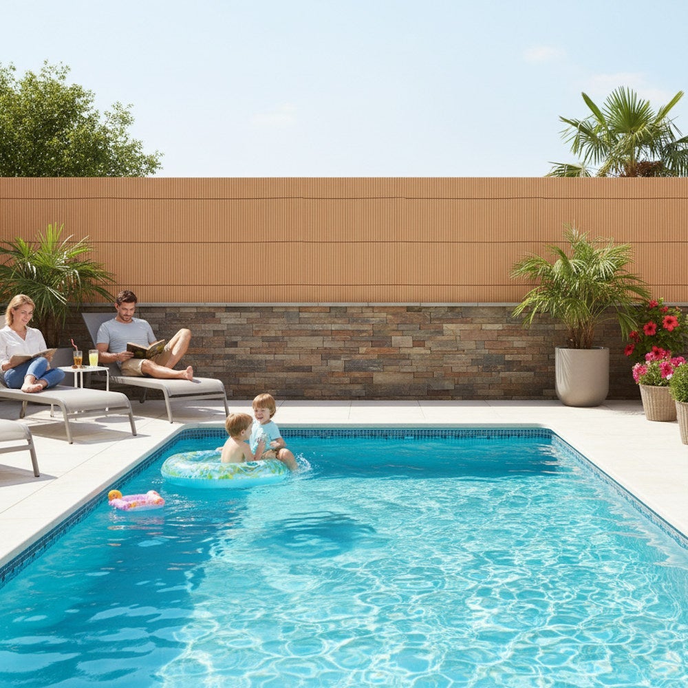 Giardino e balcone in privacy in PVC a doppia faccia marrone, 3x1 m MONTY - 5