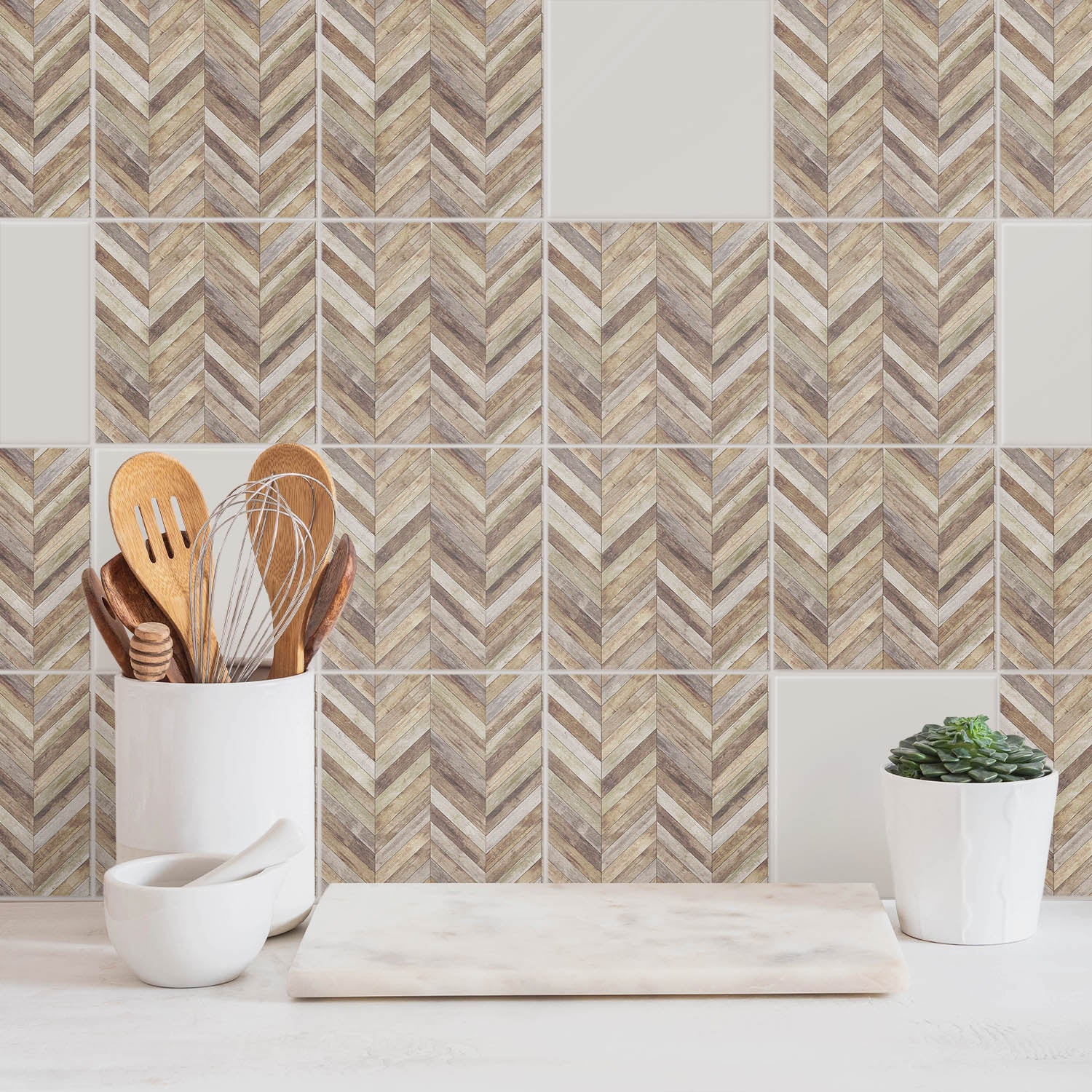 Papier Peint Mural Salle De Bain Et Cuisuine - Carreaux De Carrelage Autocollant