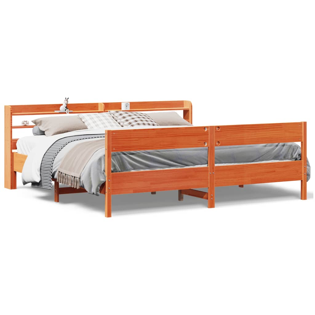 Łóżko Drewniane Rama Łóżka Sofa Brązowe Do Sypialni Pokoju 180x200 cm