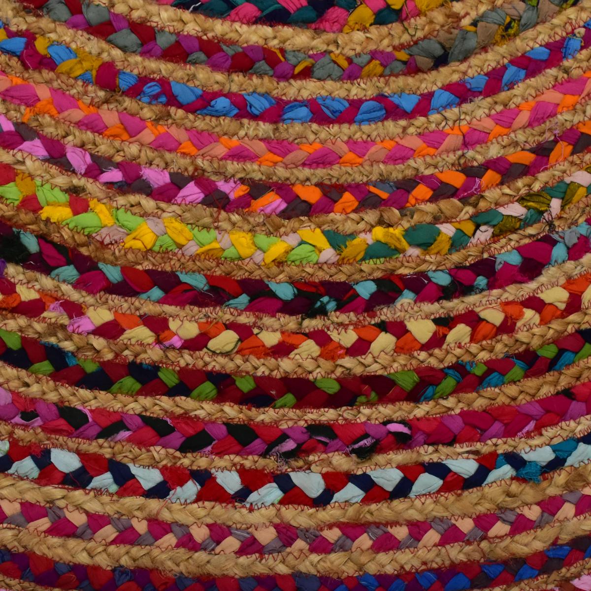 Tapis rond 200x200 rond ALANA Multicolore , tapis artisanal - 5