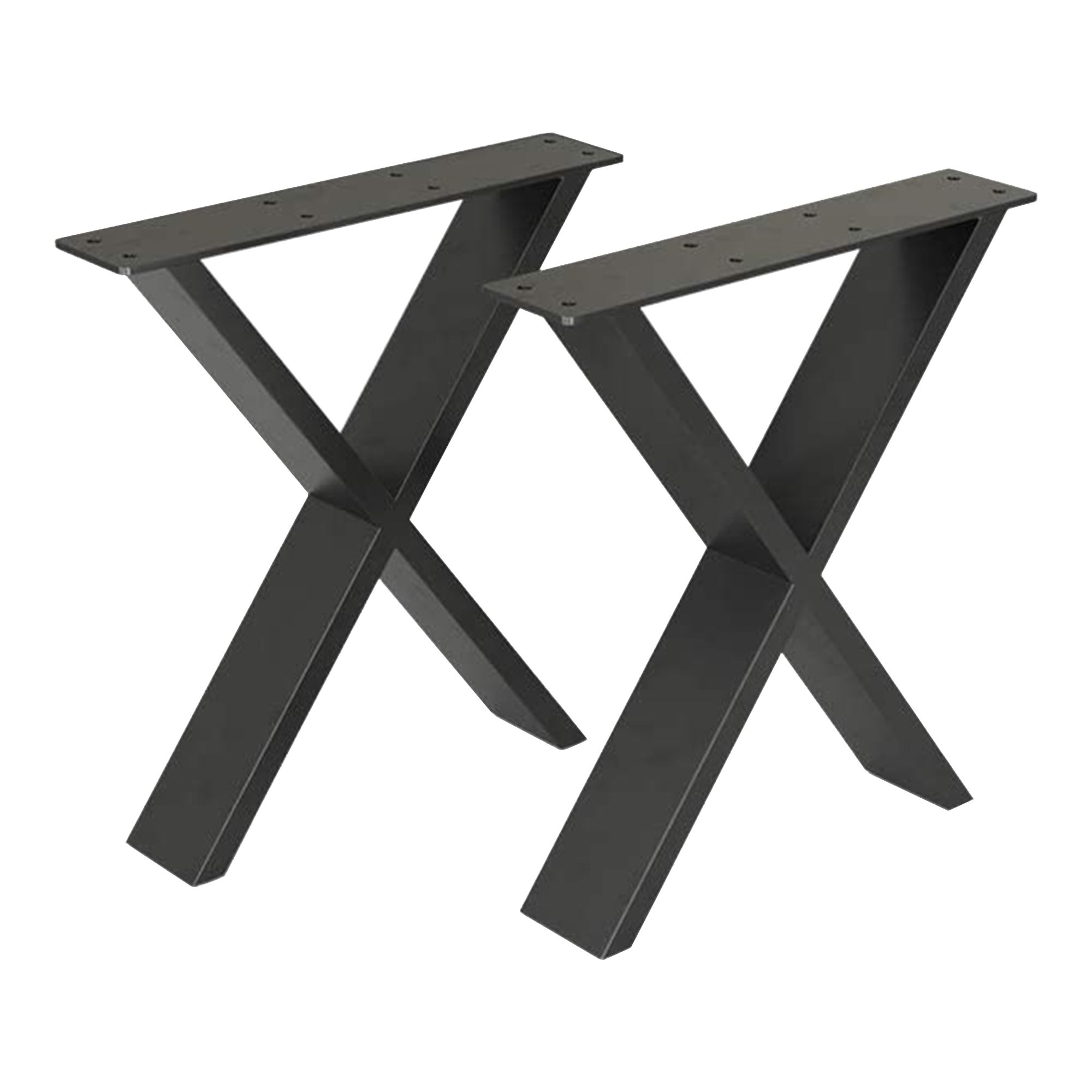 Juego De 2 Patas De Mesa Maribo En Forma De X 72 X 55 X 6 Cm Negro Mate Juego de 2 patas de mesa maribo en forma de x 72 x 55 x 6 cm negro mate