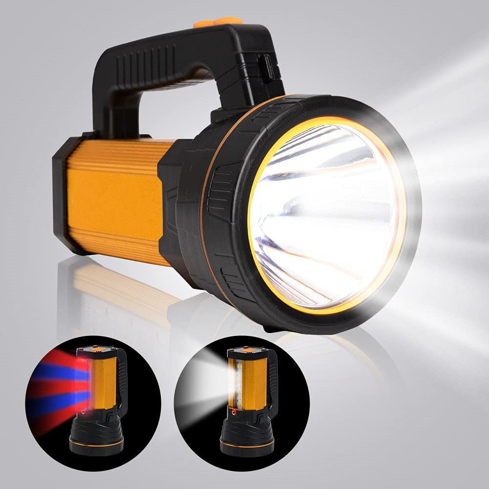 Ultra Mocna Ładowalna Latarka LED, Super Jasna Latarka Wysokiej Mocy 6000 Lumenów Dalekiego Zasięgu, do Użytku Domowego, Kempingu, Awaryjnego