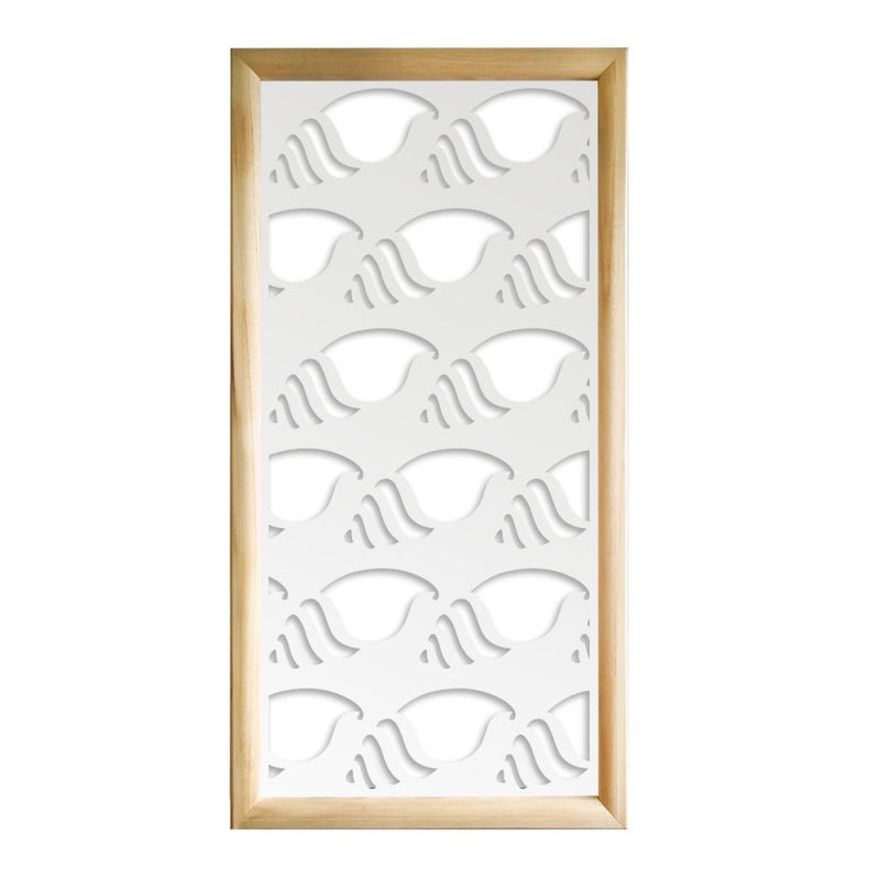 HERMITCRAB - Prostokątne moduły dekoracyjne z drewna i PCV - Rozmiar 73x148 cm - Grubość 64 mm - Kolor wewnętrzny BIAŁY