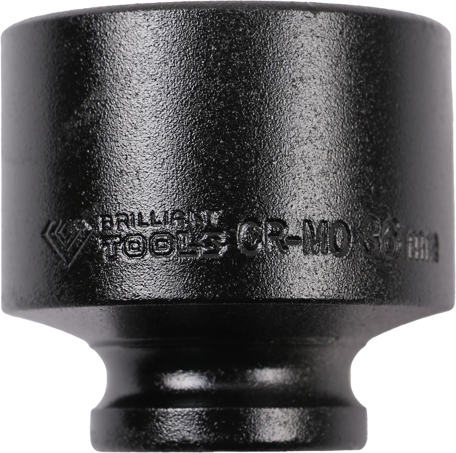 BRILLIANT TOOLS Klucz nasadowy udarowy 1/2" dwunastokątny 36 mm krótki - BT022683