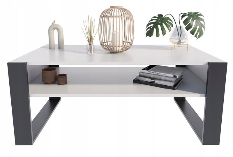 Ława stolik kawowy KAJA 120cm biały-czarny loft - 2