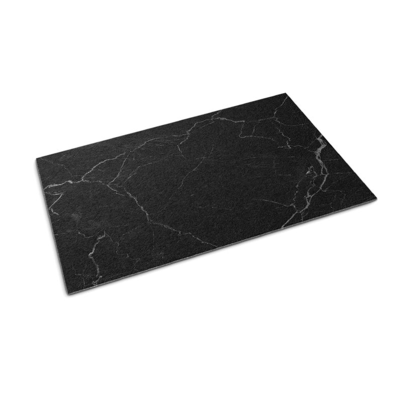 Zdjęcia - Wycieraczka wejściowa pod drzwi do butów - Nowoczesny design 90 x 60 cm Czarny Marmur Miękki dywanik do wnętrza Tulup