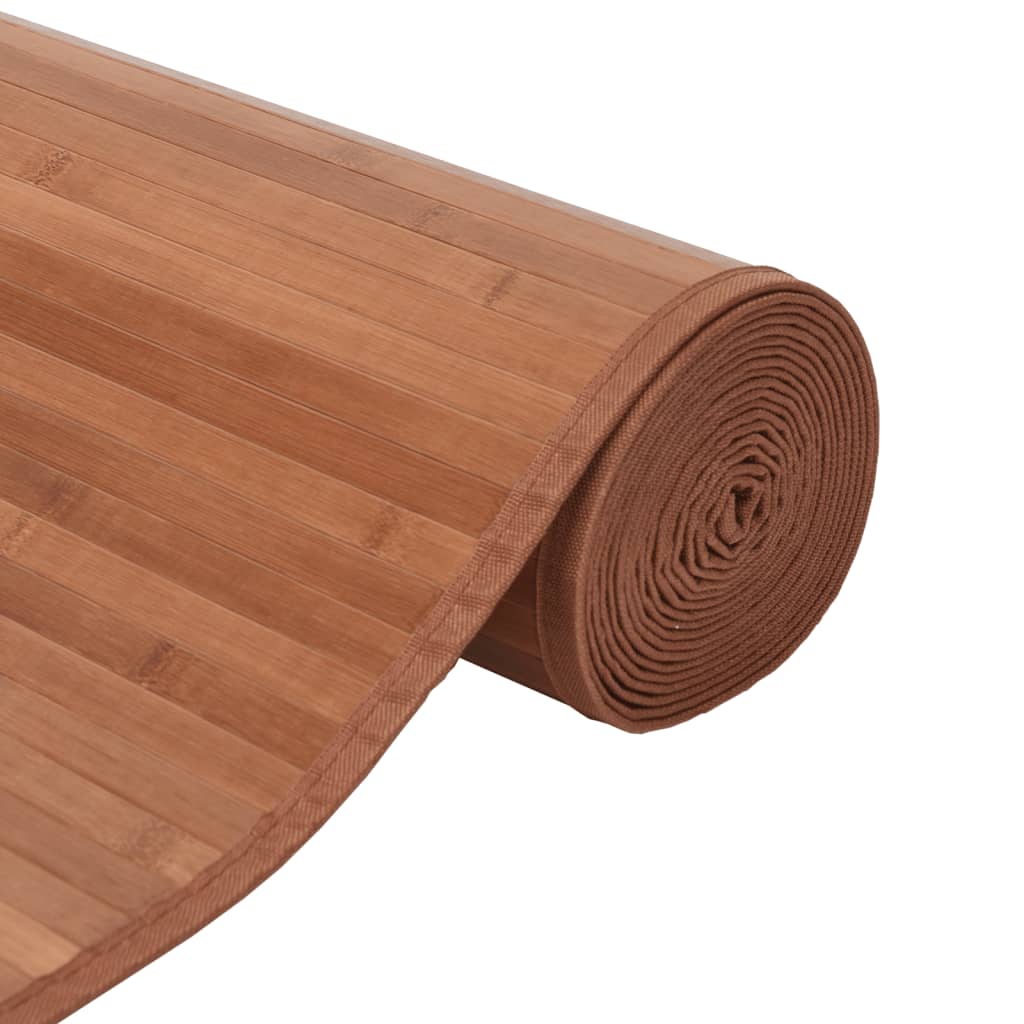 Tapis rectangulaire marron 100x400 bambou - 4