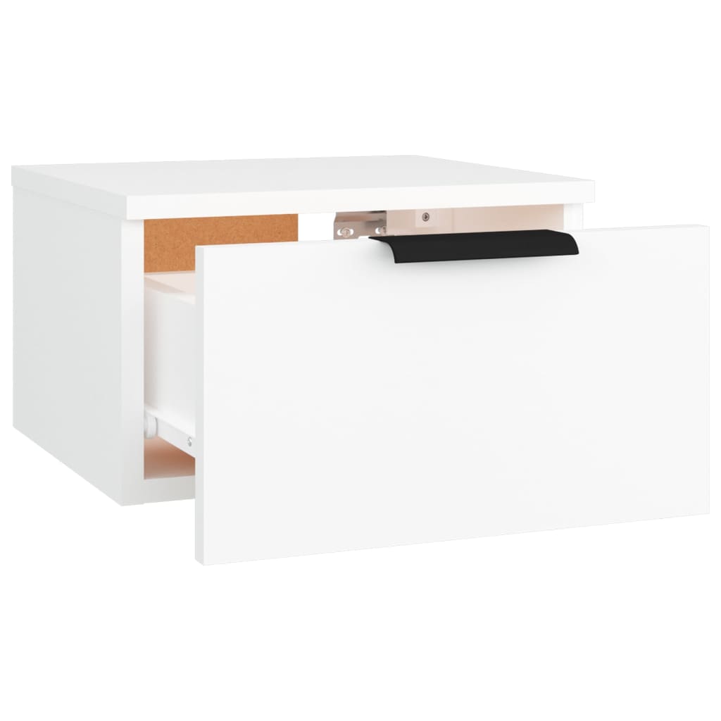 Pack de 2 Mesitas de noche de pared，Mesitas de noche flotantes，Mesilla de noche blanco 34x30x20 cm CFW47580 - 6