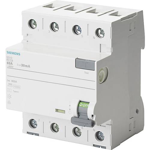 Wyłącznik różnicowoprądowy Siemens 5SV3344-6 40 A 30 mA Szary