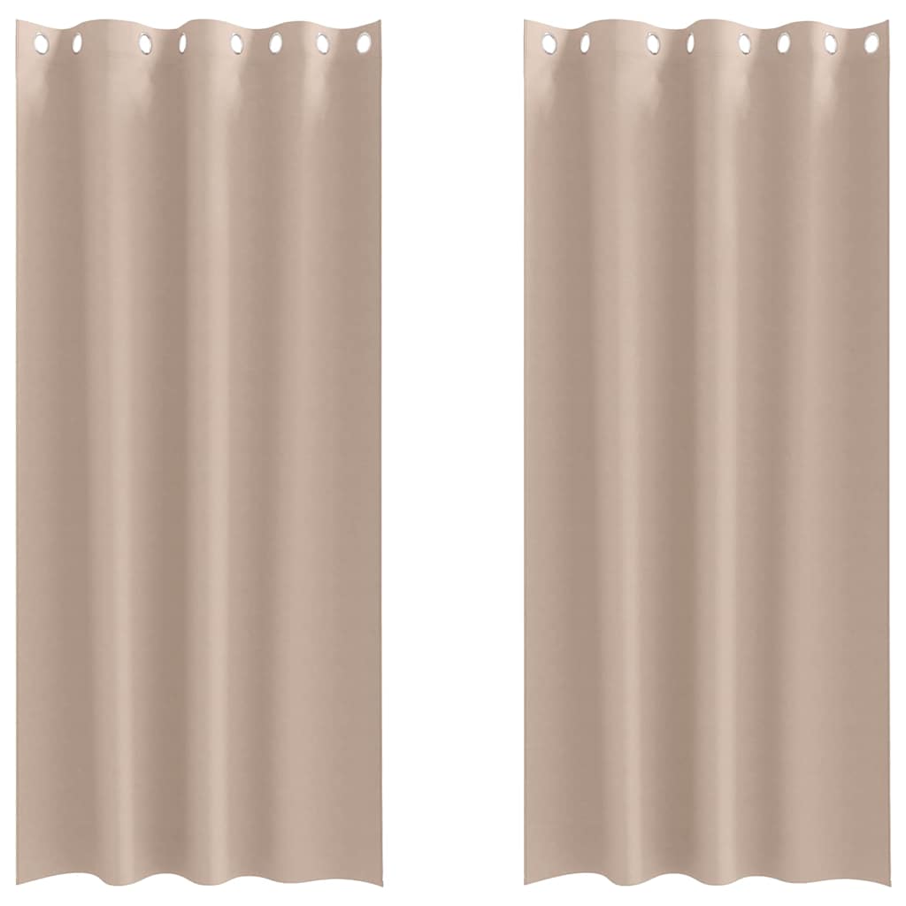 Cache Rideau Polyster Rideaux avec des rideaux 2 pcs Taupe 225 x 140 cm Polyester | Leroy Merlin