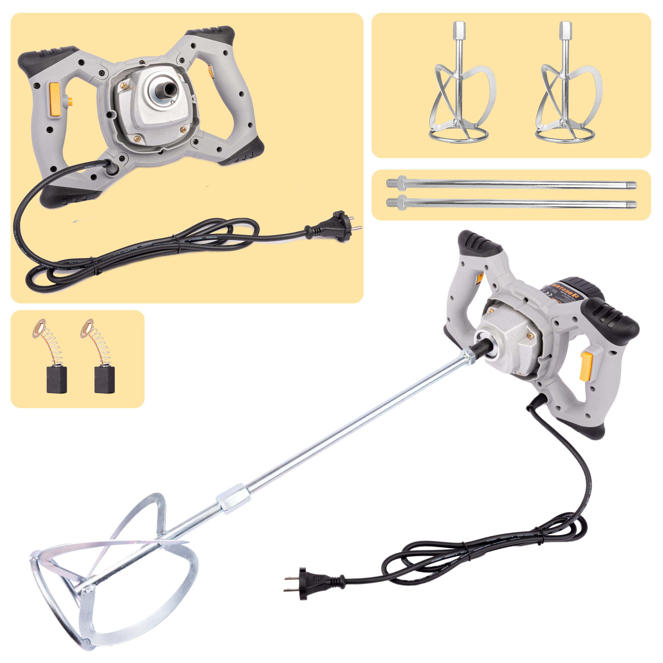Malaxeur électrique 1400W, M14 variateur de vitesse 2 mélangeurs inclus BESTEN BE-2854 - 7
