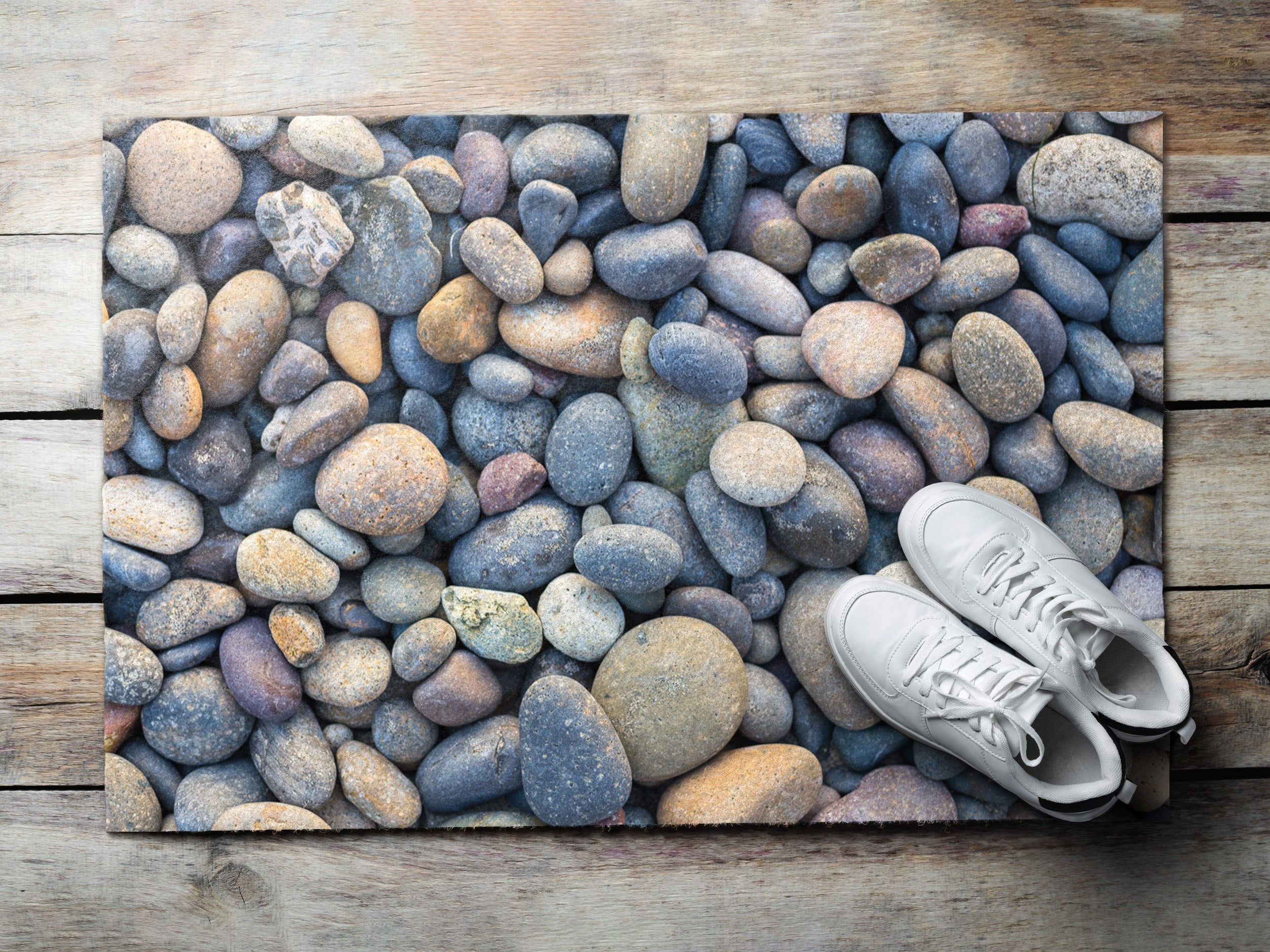 Wycieraczka zewnętrzna pod drzwi wejściowe 60x40 cm- Tulup - Kamyczki