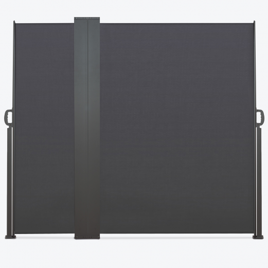IDMarket Paravent Extérieur Rétractable Double Gris Clair 160x800cm - Store Latéral Pour Terrasse