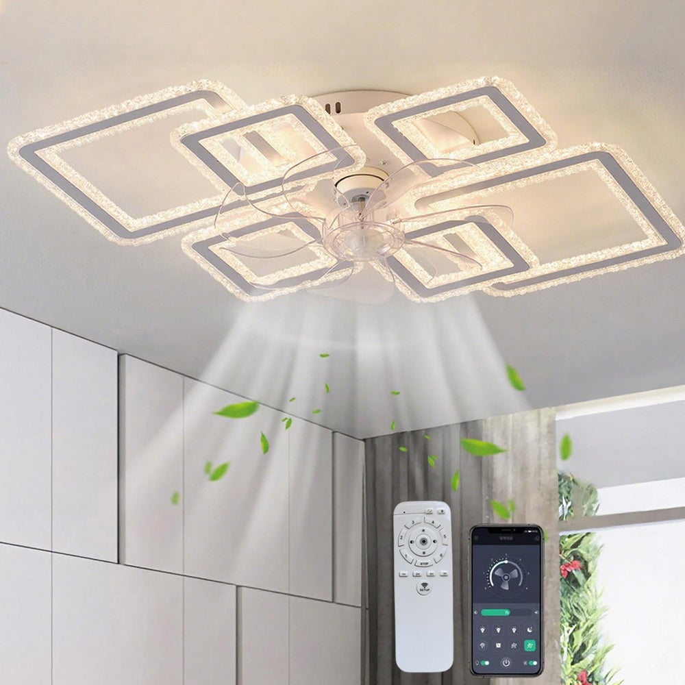 Ventilatore A Soffitto Con Luce LED 80W E Telecomando – 55cm, 3 Velocità E 3 Temperature Colore (3000K-6500K)