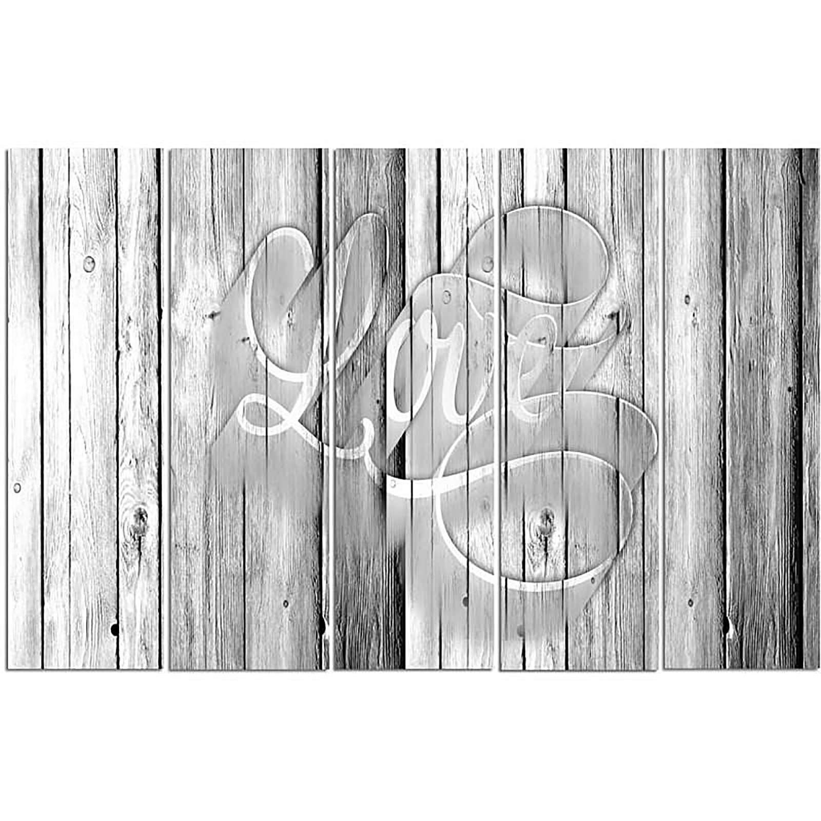 Tableau inscription gris amour sur les planches | Leroy Merlin