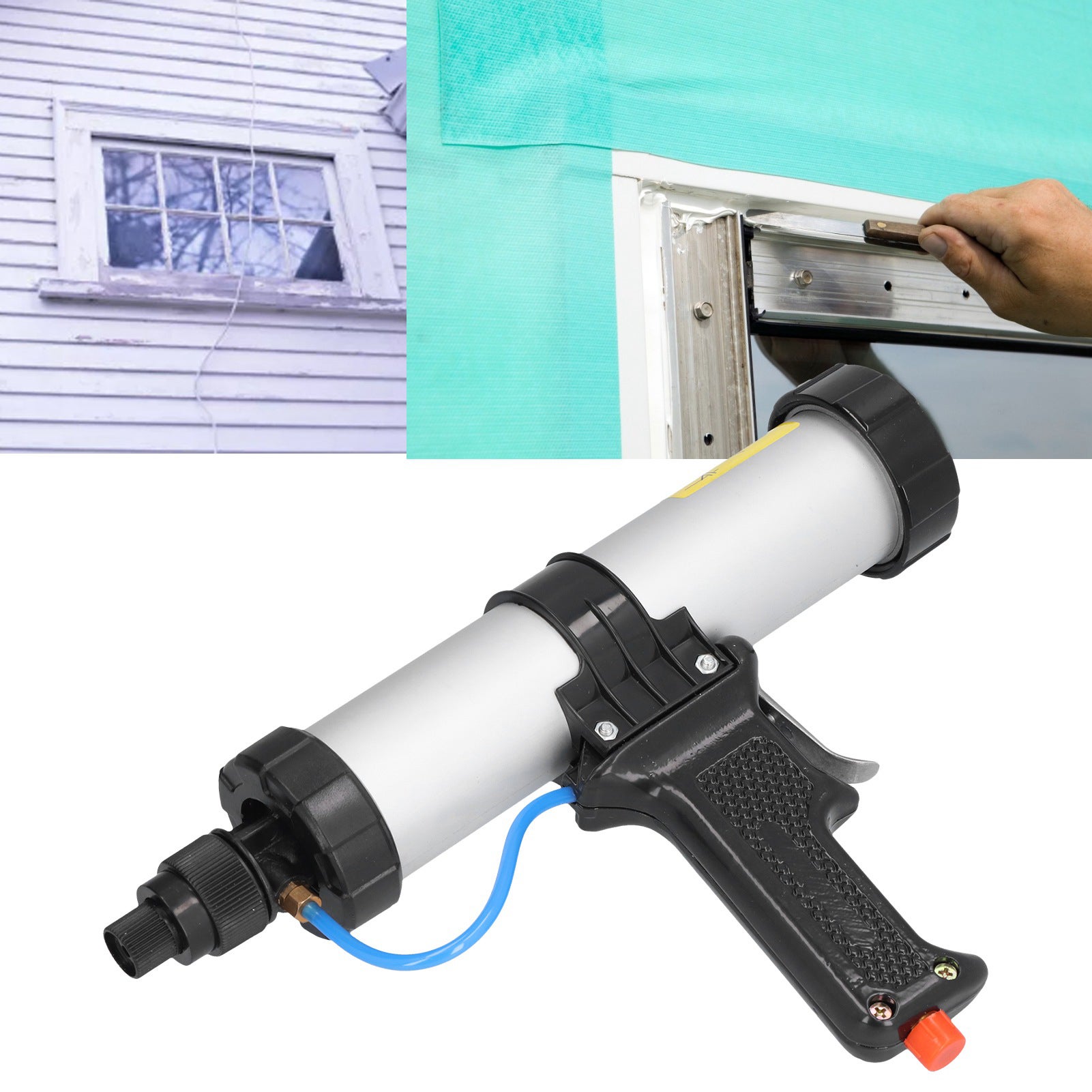 Pistola pneumatica per calafataggio, pistola pneumatica per colla con regolatore di pressione dell'aria - 7