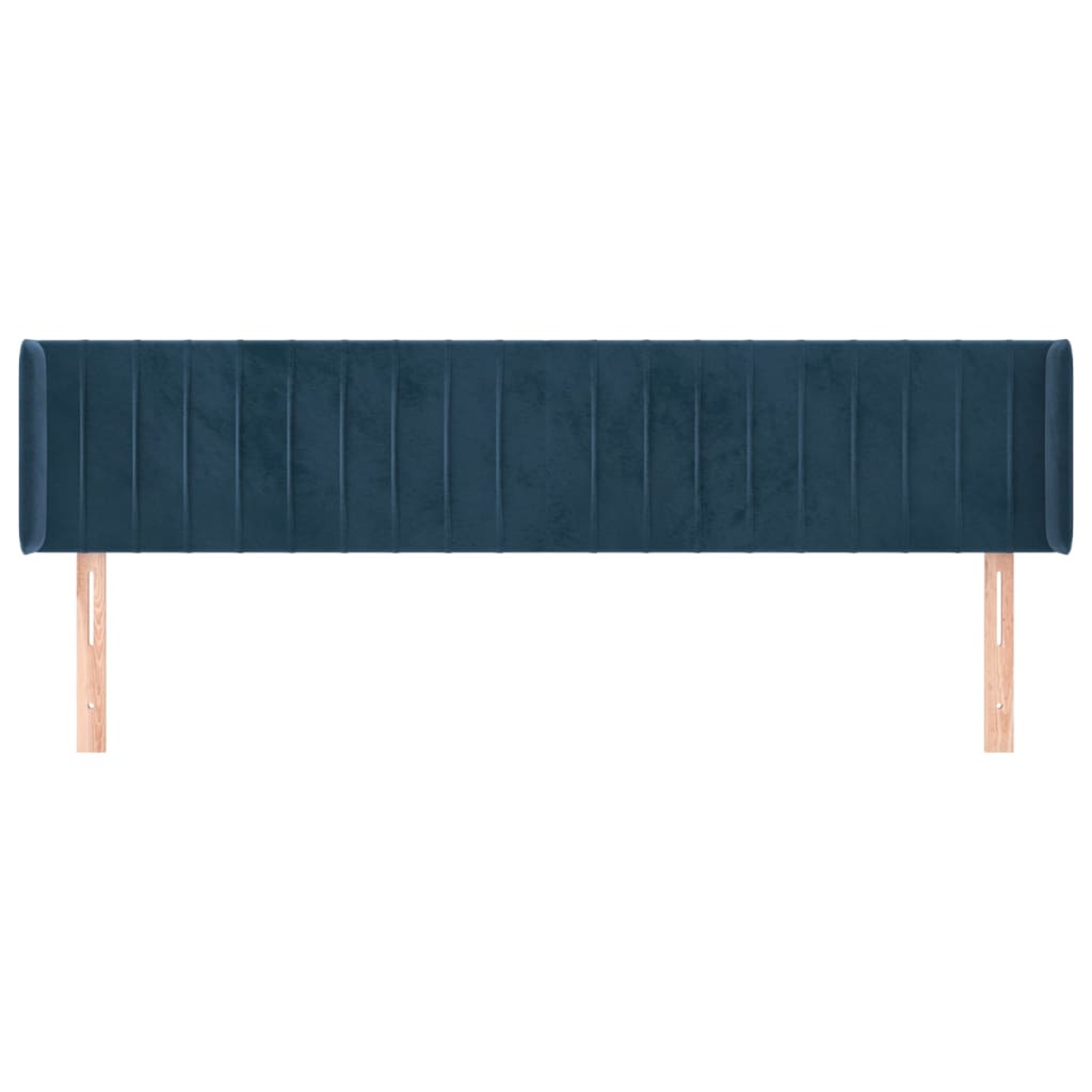 Maison Exclusive - Tête de lit avec oreilles Bleu foncé 203x16x78/88 cm Velours - 3