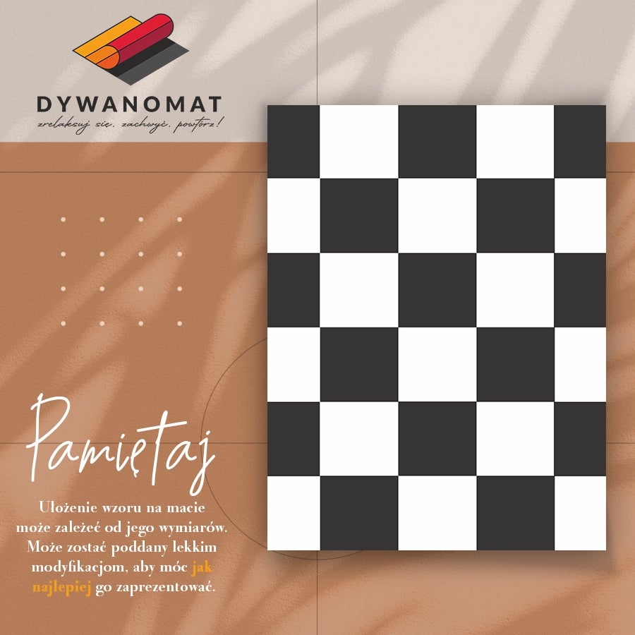 Mata winylowa szachownica kontrast, dywan winylowy do salonu geometryczny 100x150 cm – Tulup - 3