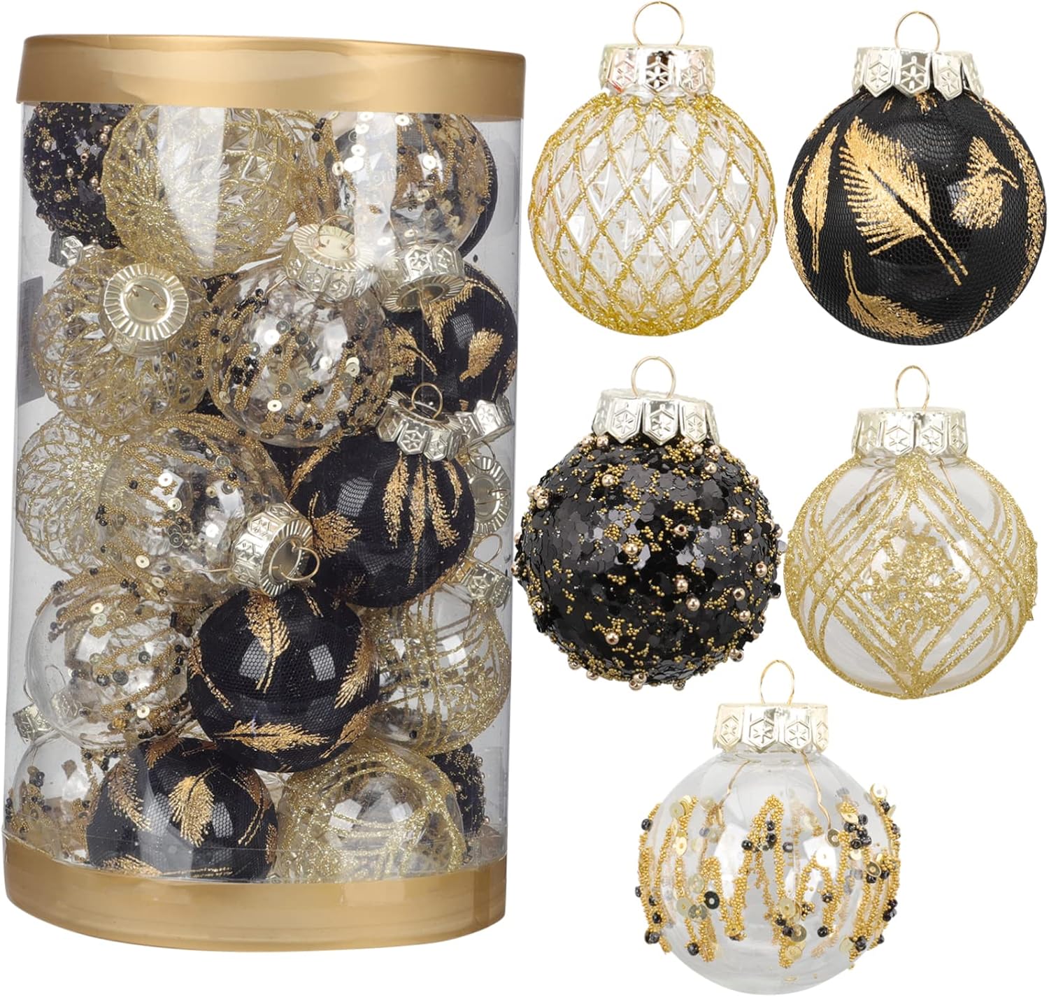 6 Pièces Ampoules Transparentes Décoratives Noël - Pendentifs Suspendus Pour Arbre De Noël