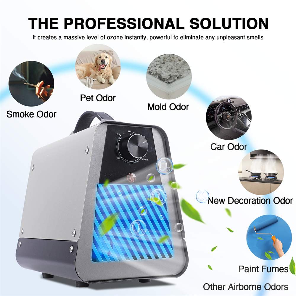 Generador de Ozono 50000mg/h - Purificador de Aire Portátil con Temporizador de 2H, Elimina Humo, Olores de Animales y Moho, Ideal para Casa y Coche - 6