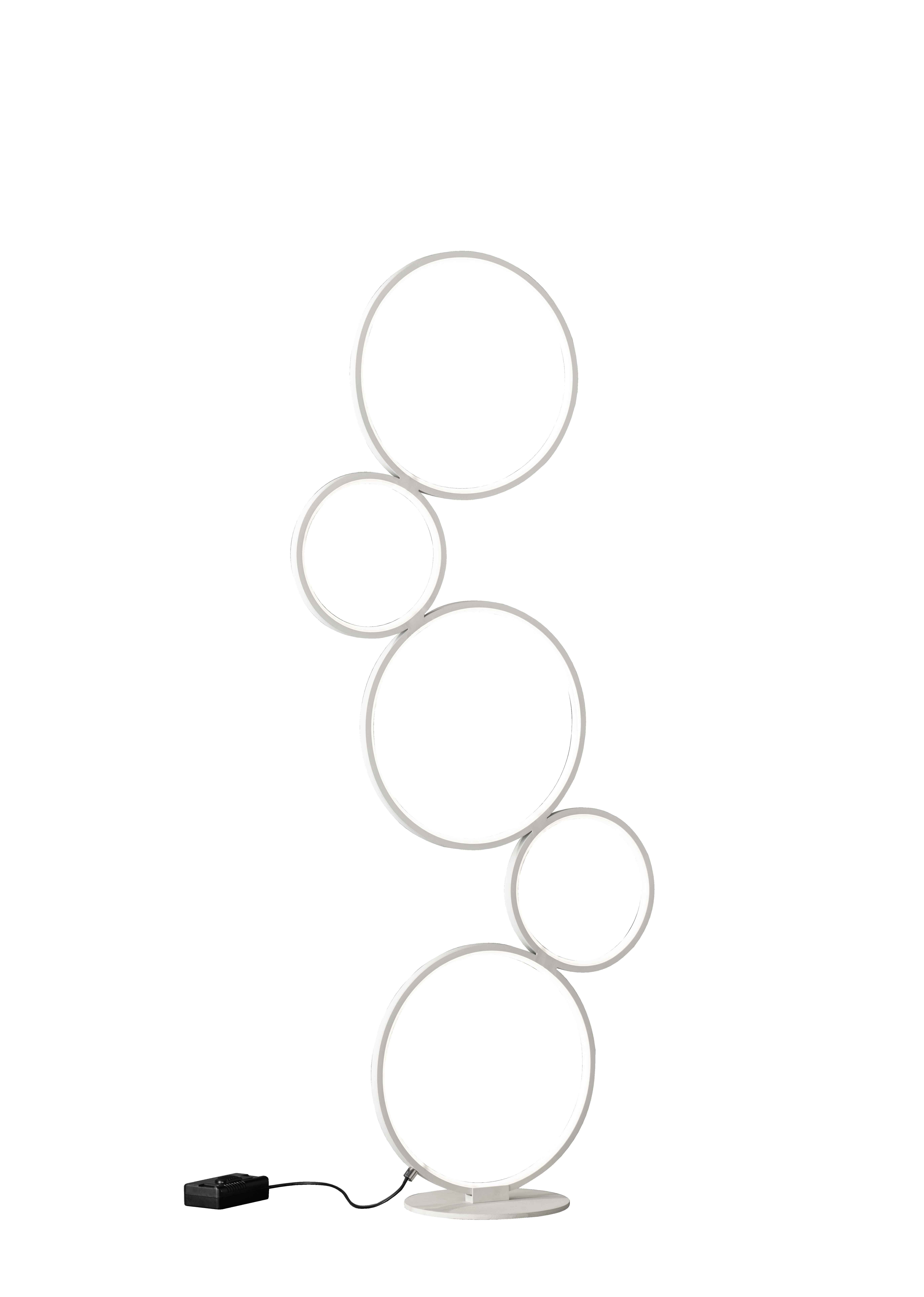 Lampa podłogowa stojąca Rondo biała LED 36W 3000K 3200lm wym: 115 x 47 x 20 cm metal Trio