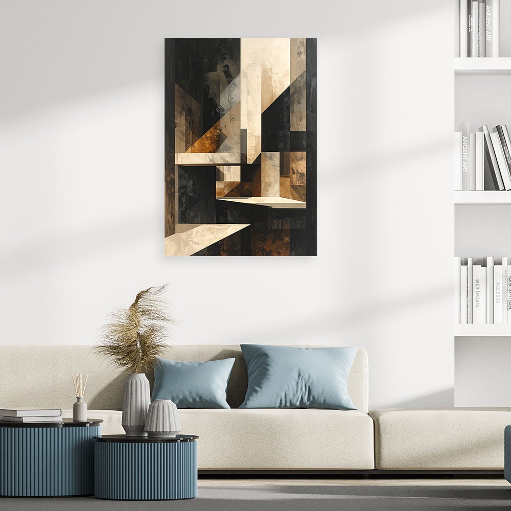Obraz do salonu biura sypialni loftu, Abstrakcja nowoczesna złoto czarna 60x90 - 2