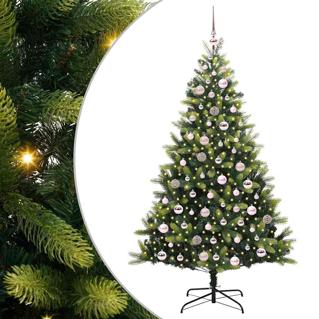 Sztuczna składana choinka świąteczna 300 LED Zielony 180 cm