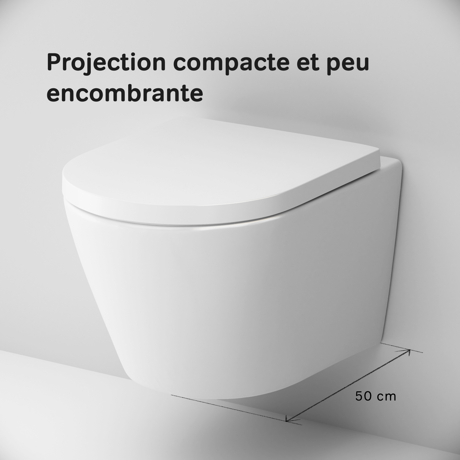 WC Suspendu en céramique sans bride Cuvette Toilette WC suspendu sans bord FlashClean abattant amovible frein de chute Softclosing, Blanc AM.PM Flash - 6