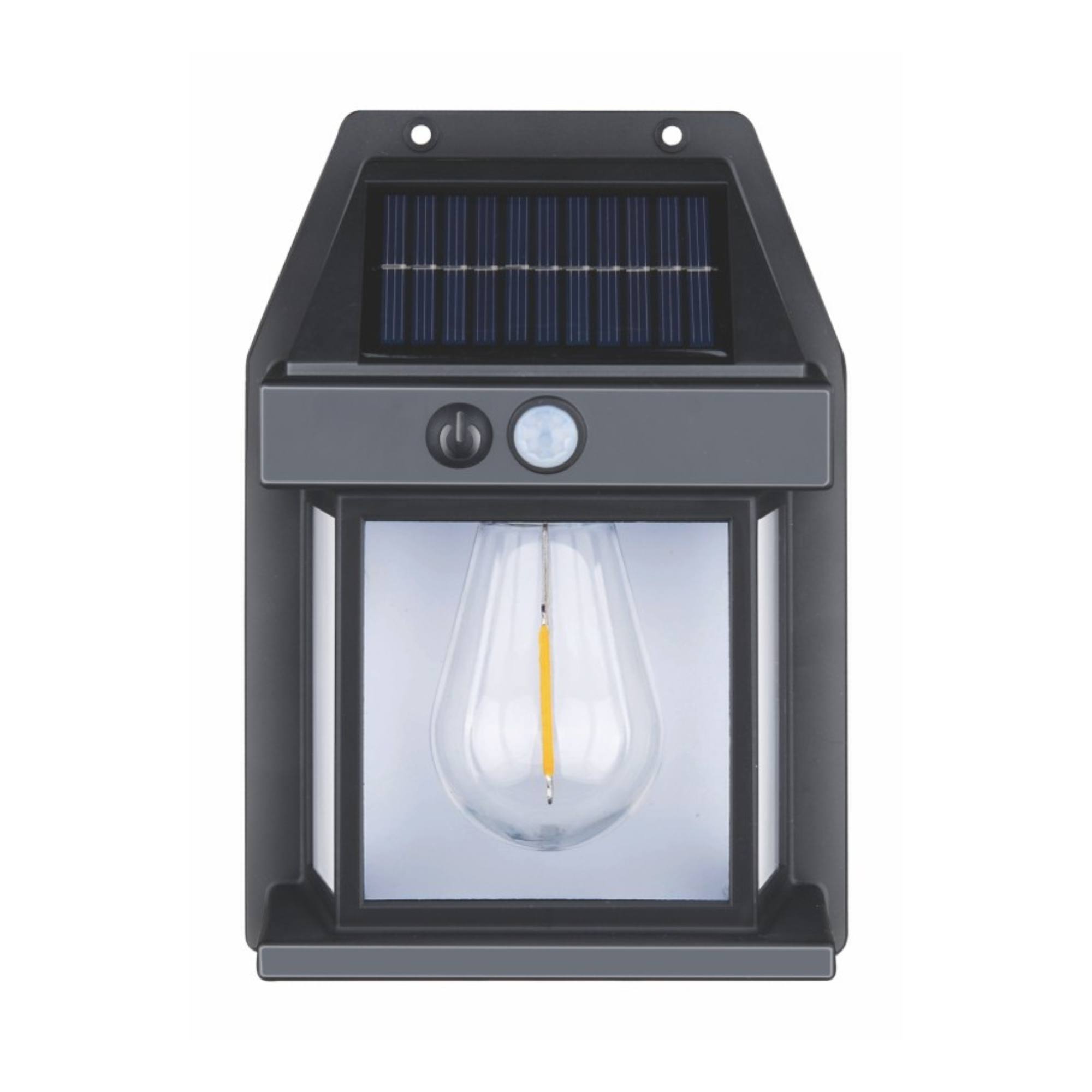 Solarny kinkiet zewnętrzny z czujnikiem zbliżeniowym. Ciepłe światło 3000K