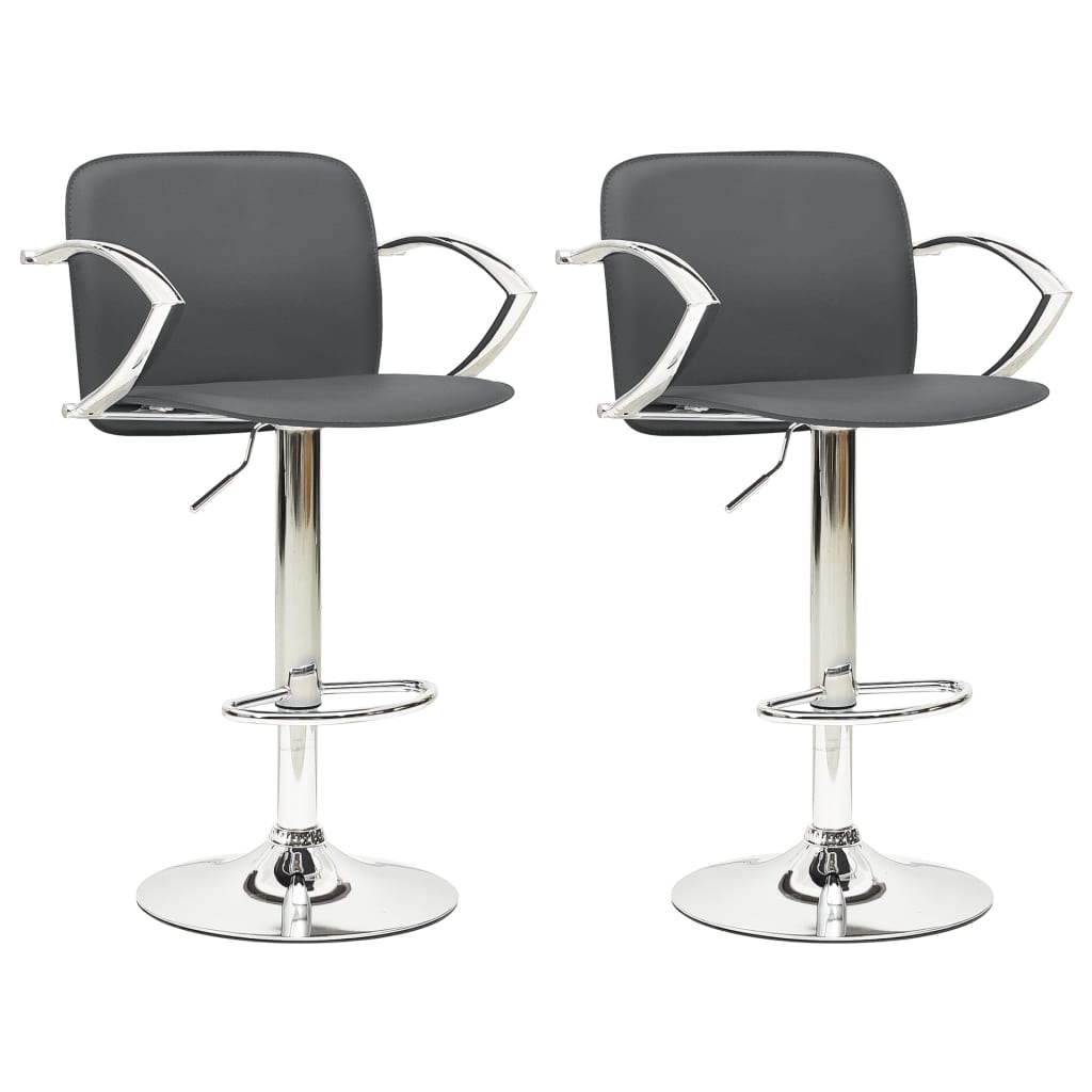 Maison exclusive - taburetes de cocina 2 unidades cuero sintético gris