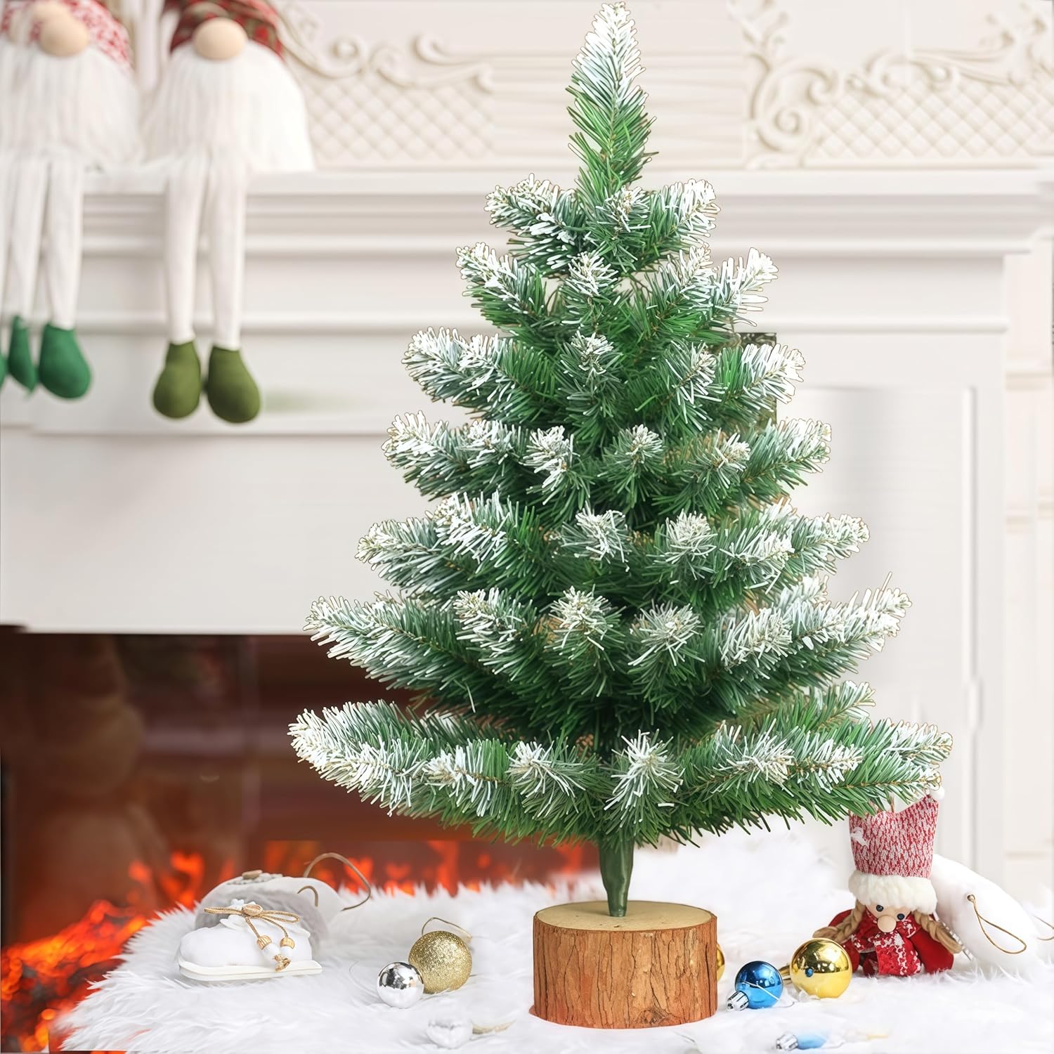 Sapin de Noël miniature, petit sapin de Noël artificiel idéal pour les décorations et cadeaux de Noël à faire soi-même sur un bureau (60 cm) - 2