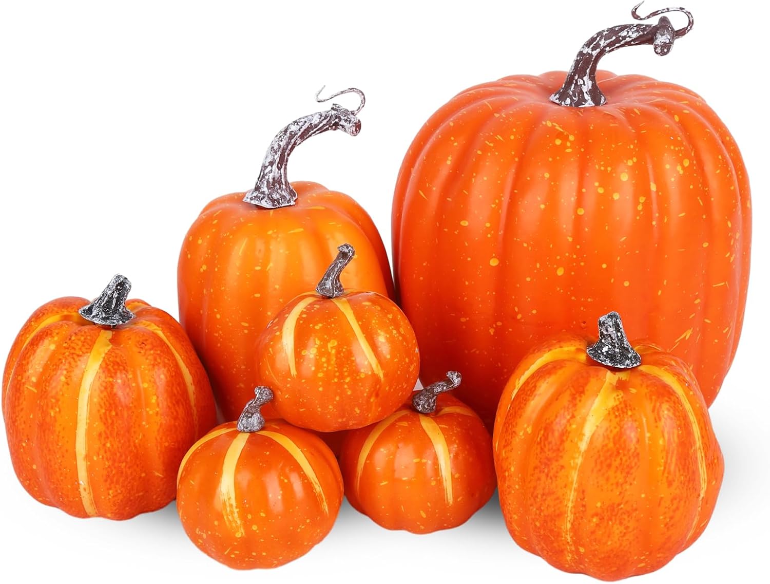 Romingo Lot de 12 petites citrouilles artificielles en velours pour Halloween, automne et Thanksgiving