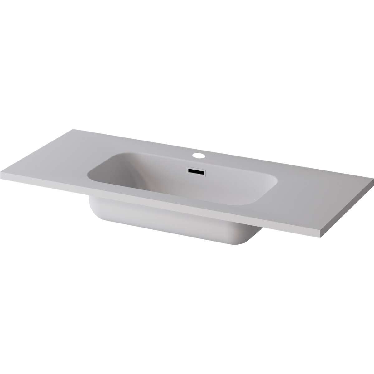 Meuble salle de bain ANCONA 80cm – Plan vasque Solid surface, 2 tiroirs, finition Finition Chêne Naturel, H 54cm x P 45cm - 5