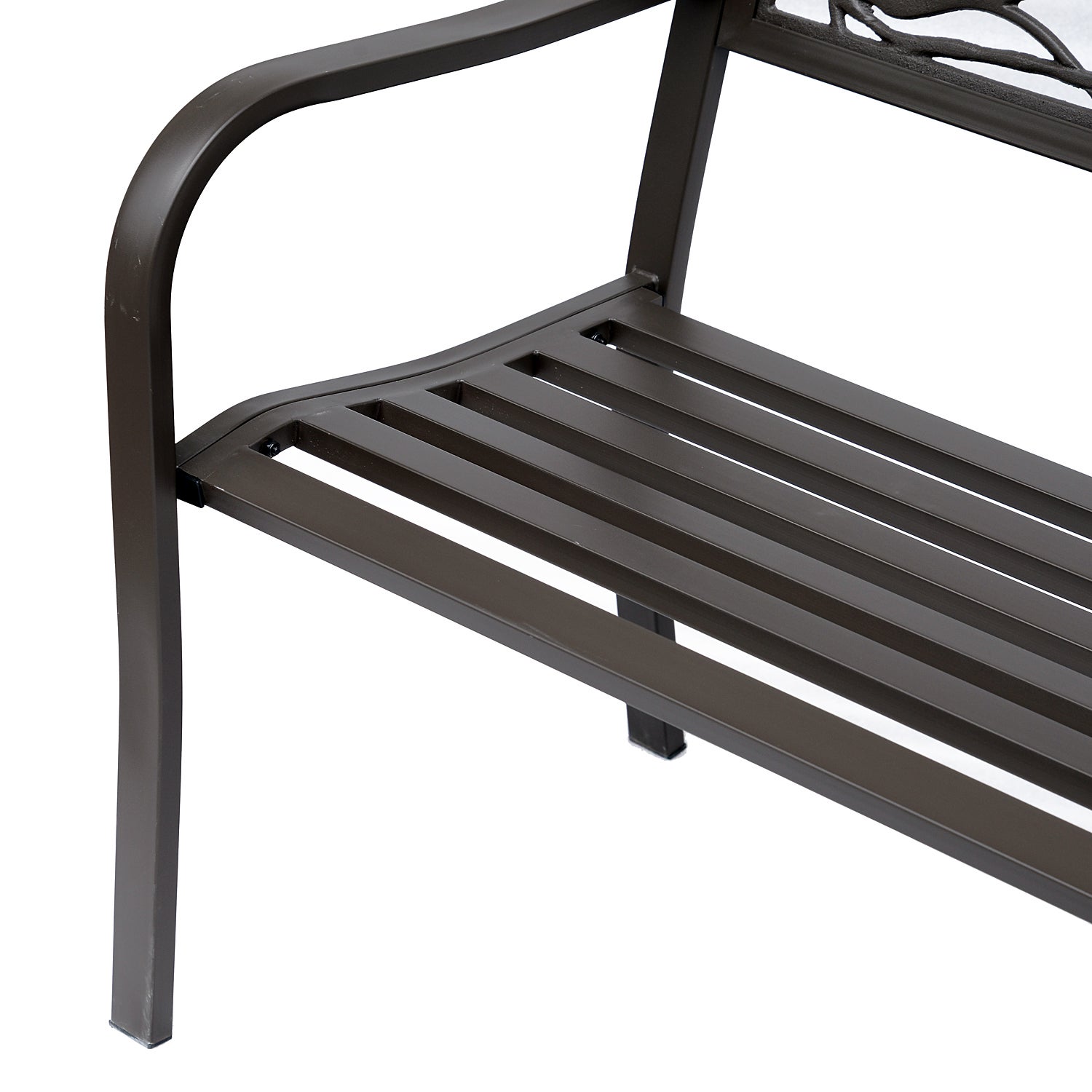 Banco de Exterior Outsunny Aço e Ferro Fundido Marrom escuro 127x60x85 cm - 4