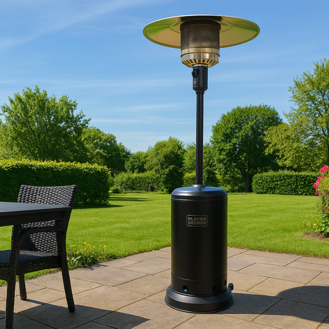 BLACK+DECKER Estufa de gas para exterior 13 kW para terraza y jardín