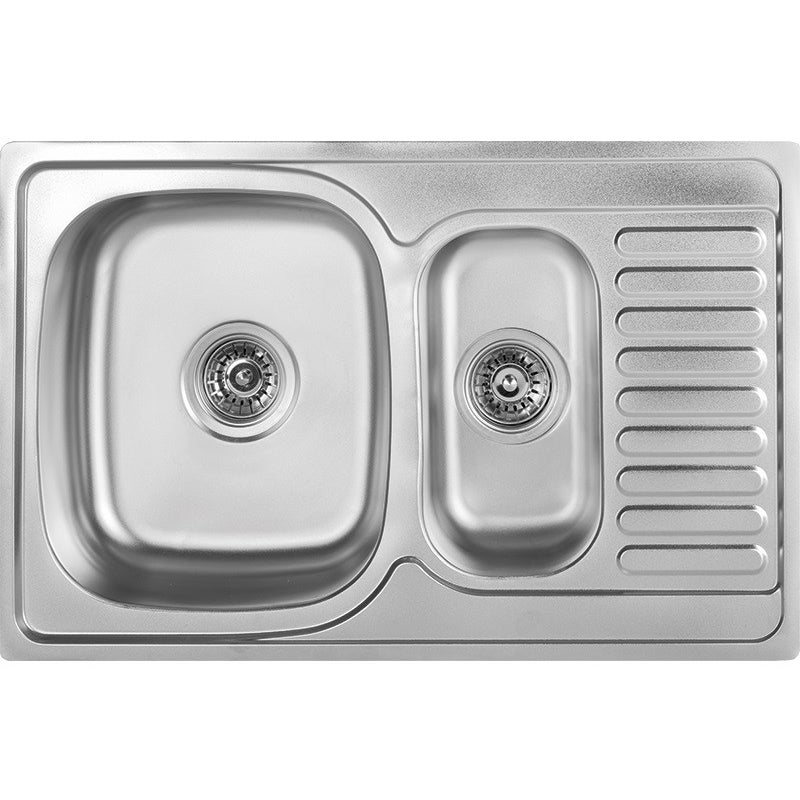 Zlewozmywak Kuchinox JUNAK stalowy półtorakomorowy z ociekaczem wpuszczany 50x78 cm 1 szt.