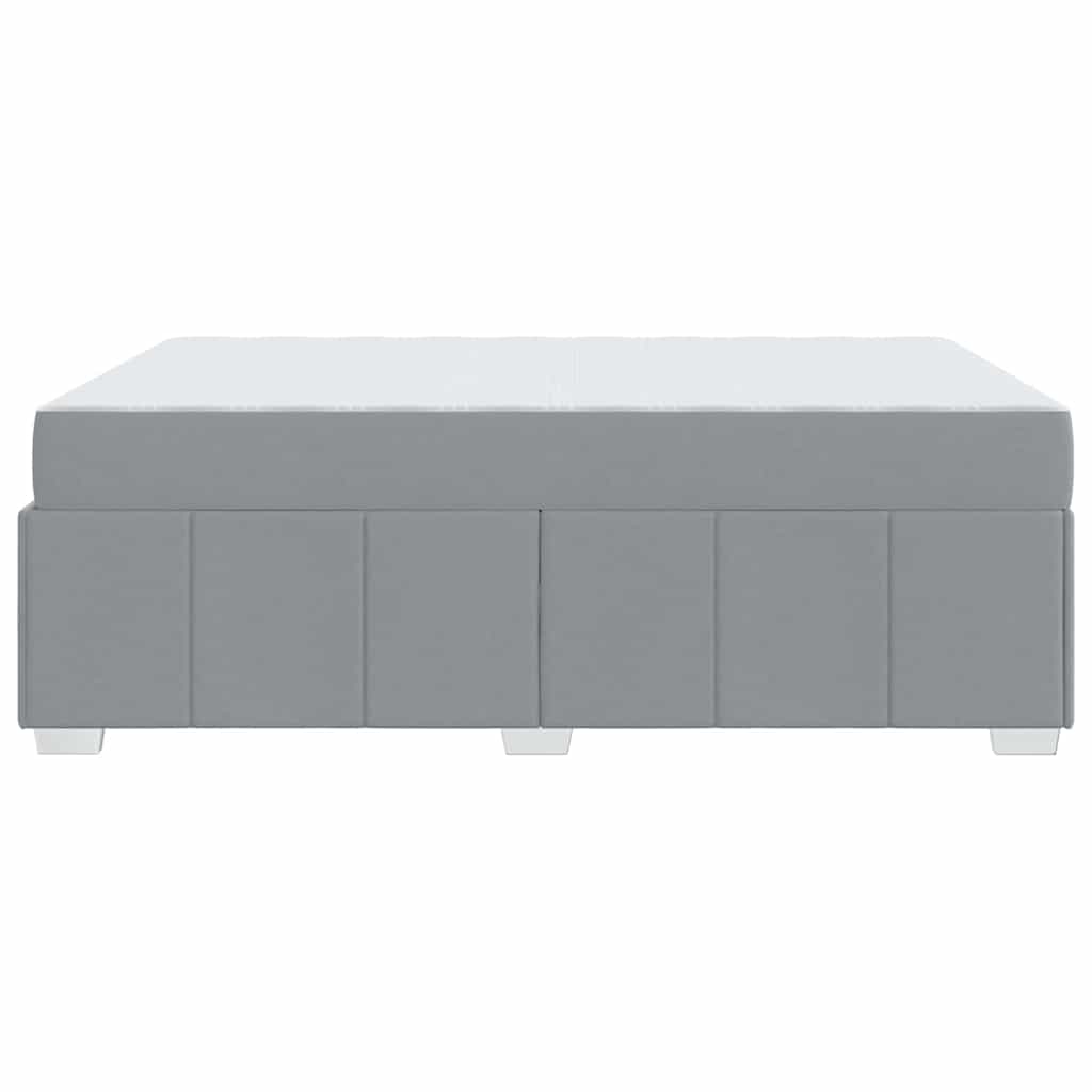 Cadre de lit avec matelas en tissu gris clair pour la chambre, 160 × 200 cm - 8