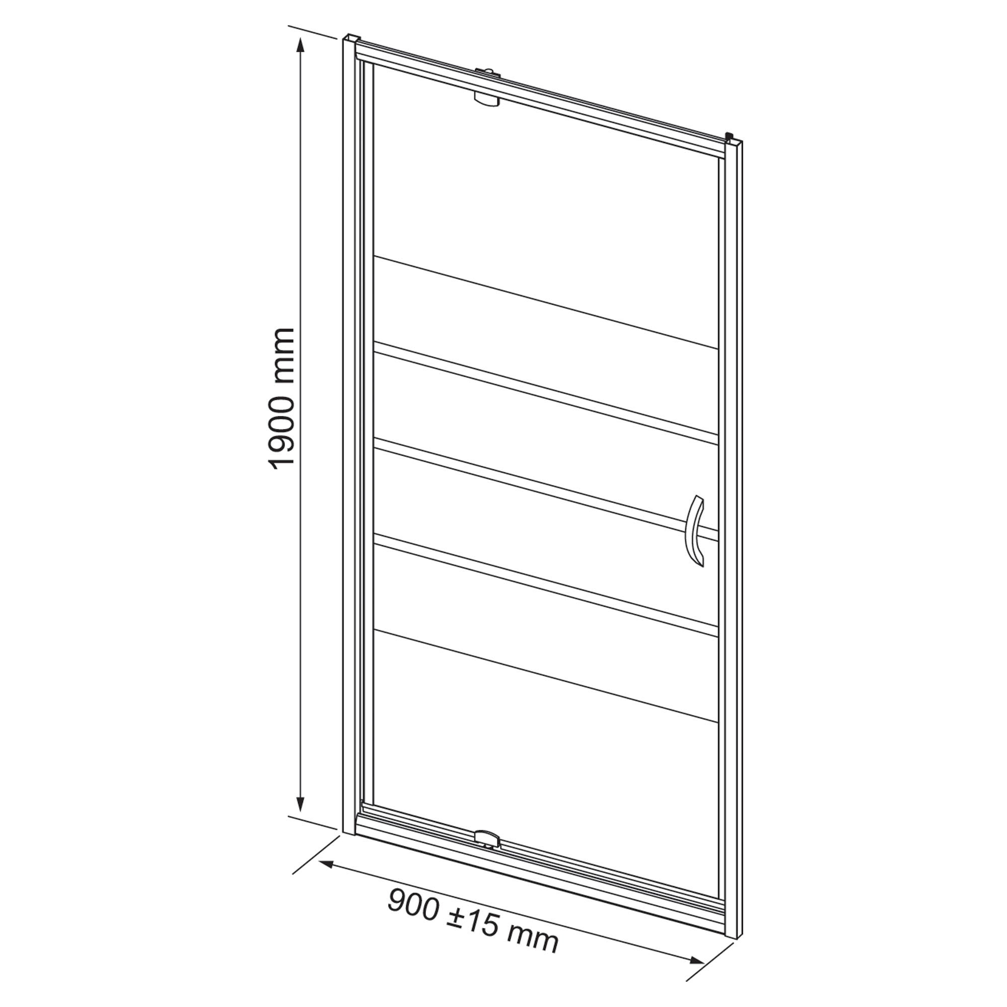 ONDEE ZEN - Porte de douche SHIVA - Pivotante - Finition Chromé - 90x190cm - 4