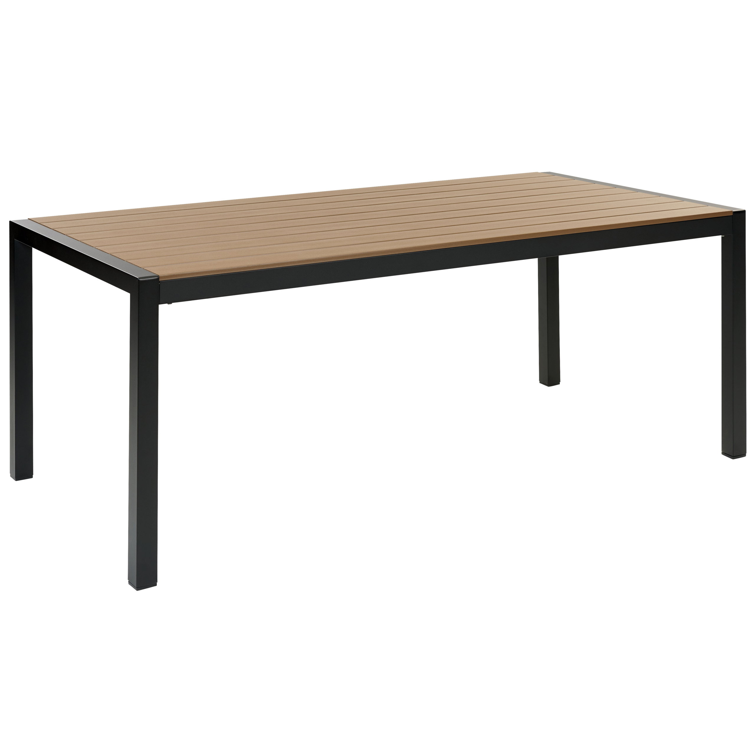 Masă dining de exterior VERNIO 180 cm 90 cm Metal Maro/Negru