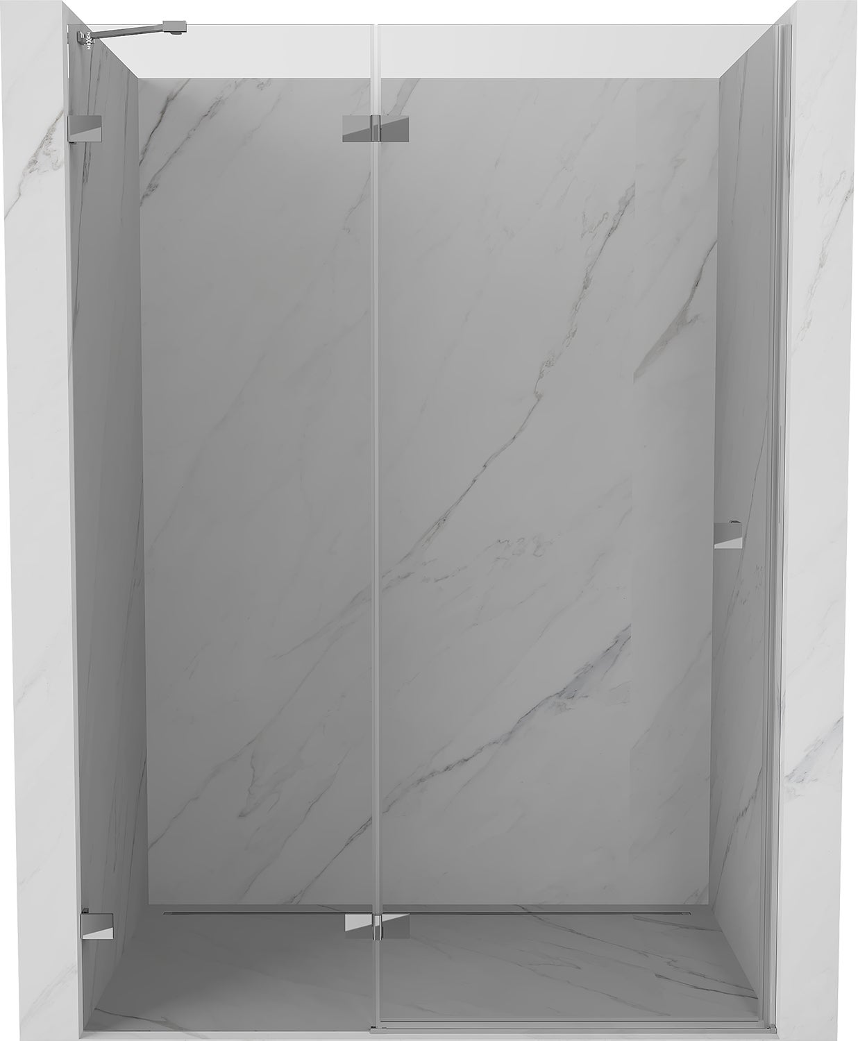 Mexen Lunar drzwi prysznicowe uchylne lewe 140 cm, transparent, chrom - 834-140-000-01-00-L