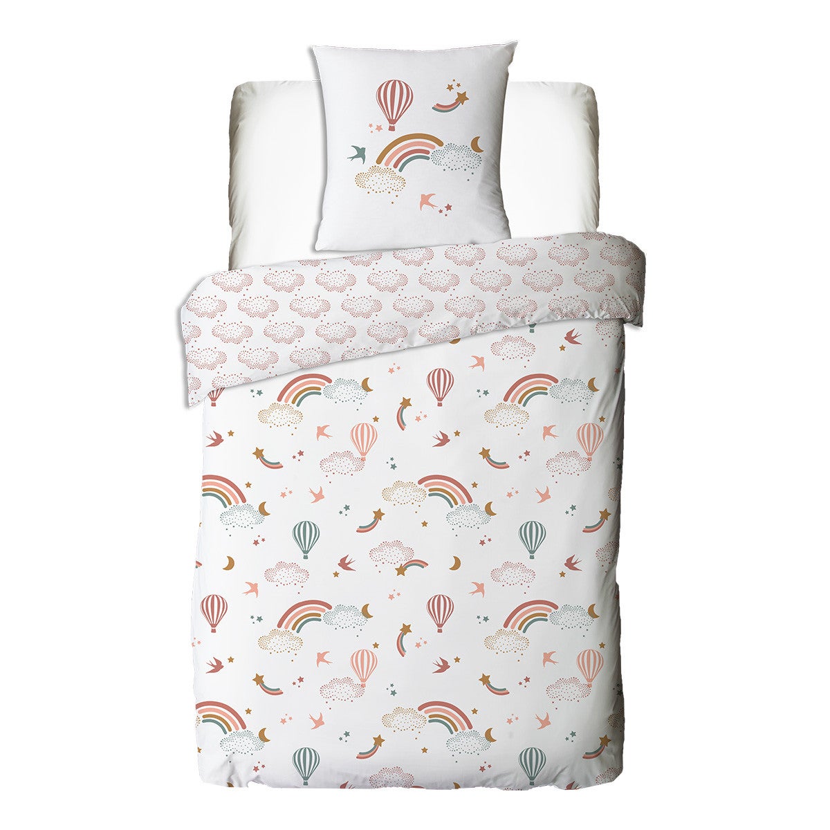 Parure de lit enfant en coton imprimé arc-en-ciel 140x200cm - 4