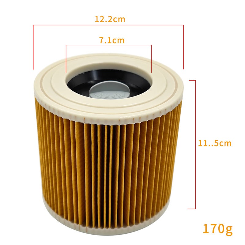 Lot de 2 filtres à cartouche pour Kärcher WD3 Premium, WD2, WD3, WD3P, MV2, MV3 - Filtre WD3 - Filtre de rechange pour aspirateur Kärcher - 2