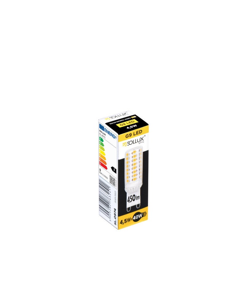 Żarówka LED G9 4.5W kapsułka przezroczysta Ciepła biel 3000K 510lm Sollux Lighting - 2