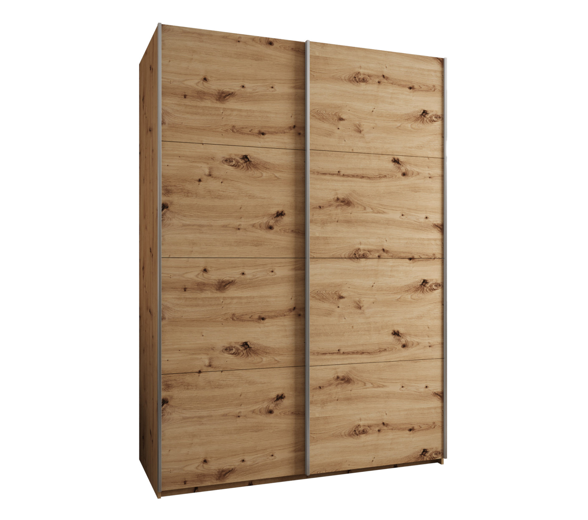 Szafa przesuwna wysoka Lux 1 180 x 64 x 245,5 cm artisan + artisan + u. srebrny - Abiks Meble