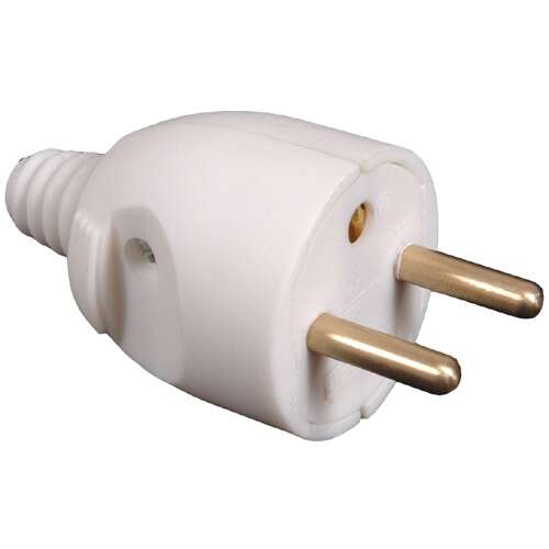 FICHE MALE 2P+T 16A DROITE PORTEFEUILLE BLANC - 2