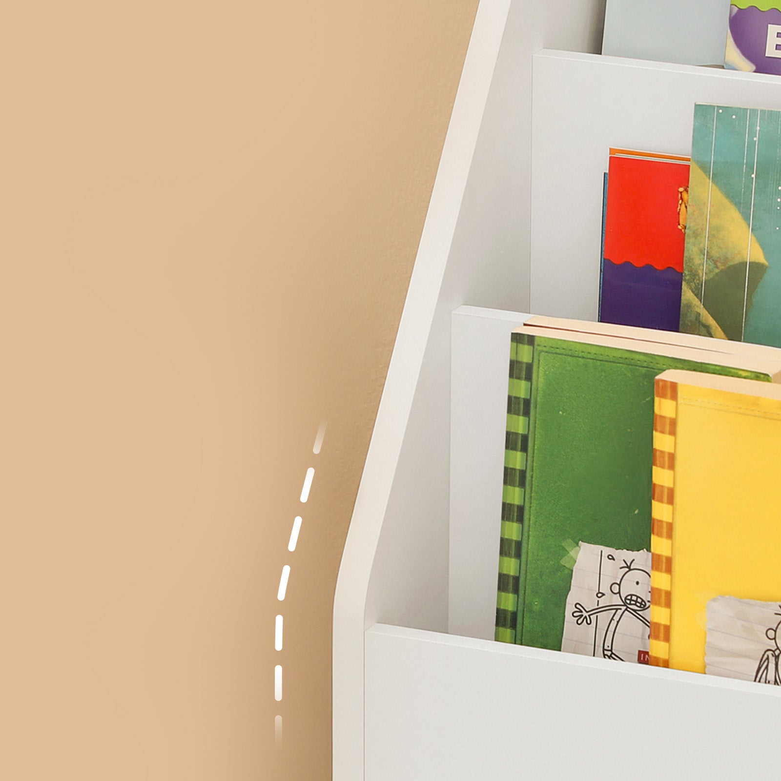 Bibliothèque pour Chambre enfant en MDF Blanc H. 80 x l. 73 x P. 30 cm - 8