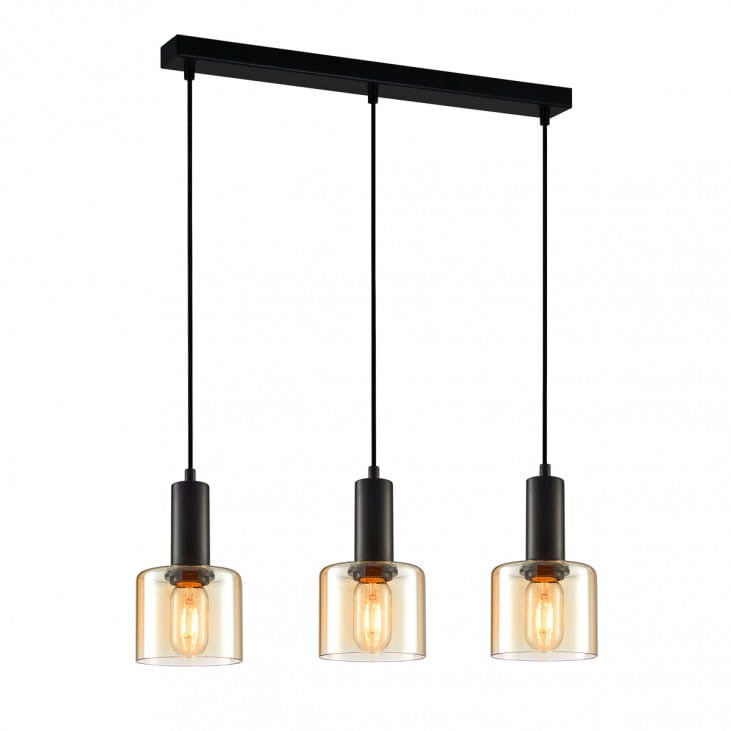 Lampa wisząca Santia czarno-herbaciany 3xE27x5W nowoczesna wym: 108,5 x 65 x 15 cm szkło Italux