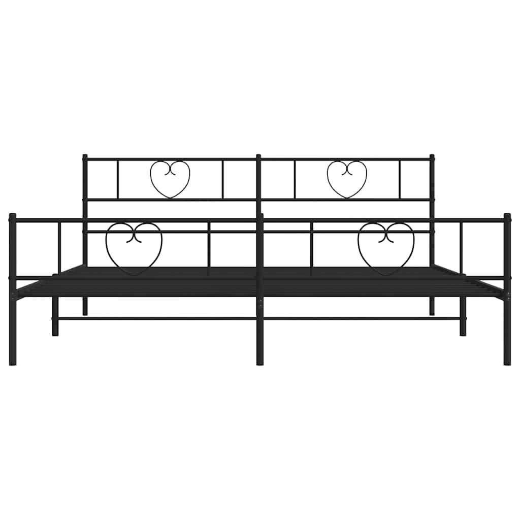 Estructura cama sin colchón con estribo metal negro 193x203 cm vidaXL - 5