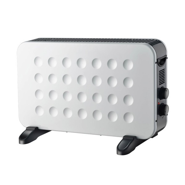 Home Termoconvettore 2000w Bianco/nero 2 potenze Termostato regolabile Protezione surriscaldamento, Turbo 38x61x22cm
